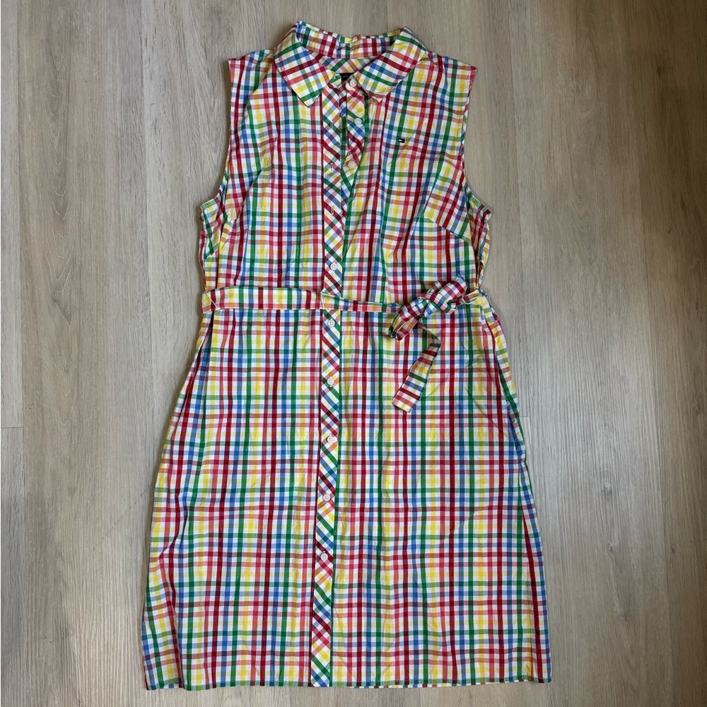 Tommy Hilfiger Blue Red Sheath Dress Sleeveless